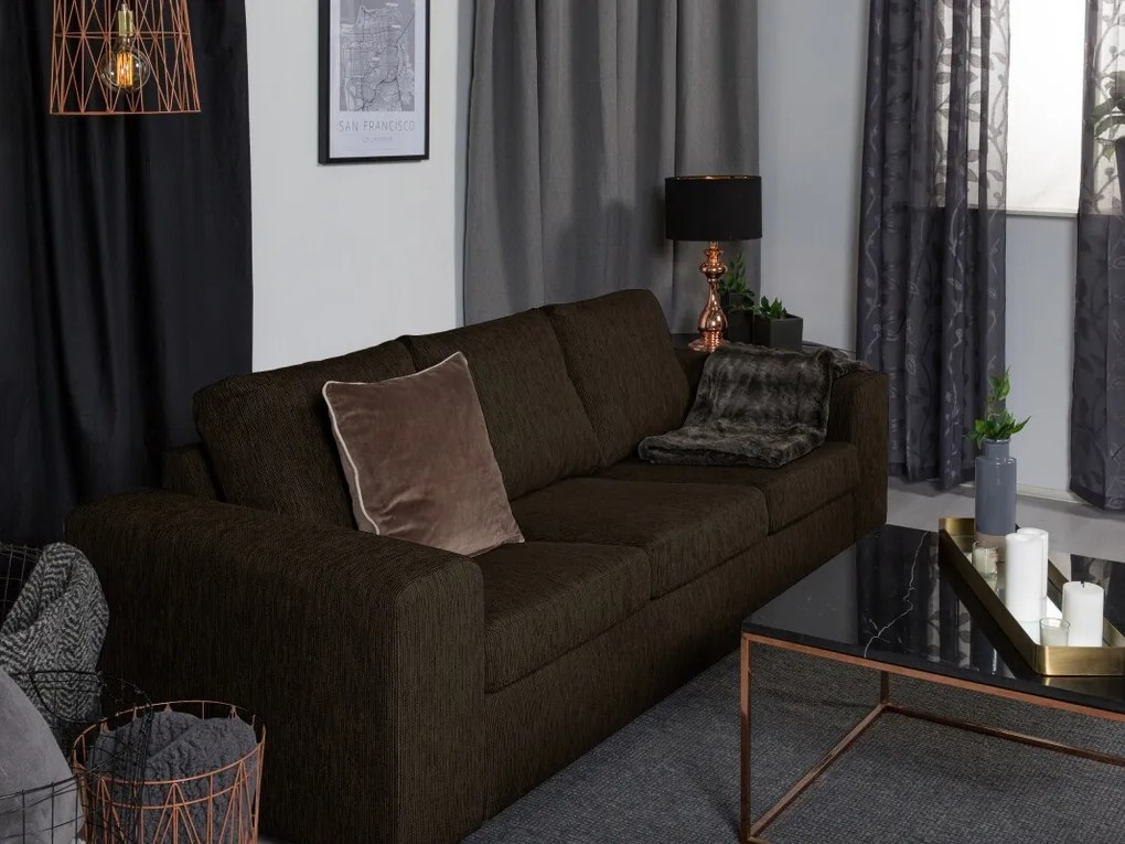 Καναπές Scandinavian Choice B110, Αριθμός θέσεων: 3, Καφέ, 234x91x86cm, Ταπισερί, Πόδια: Ξύλο | Epipla1.gr