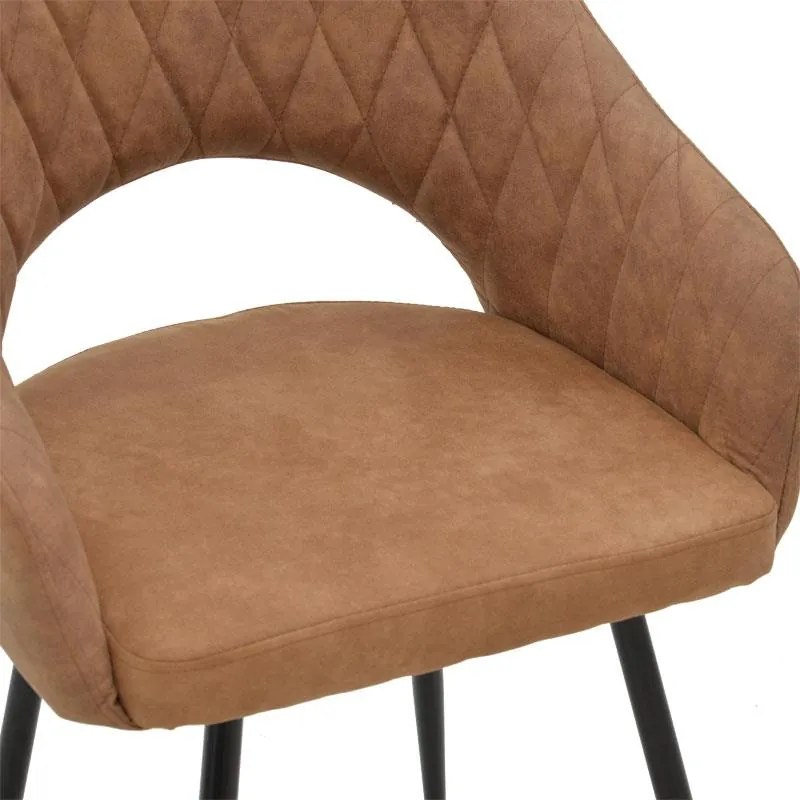 Καρέκλα - Πολυθρόνα Macie ύφασμα καφέ antique-μαύρο 58x50x85εκ 58x50x85 εκ.