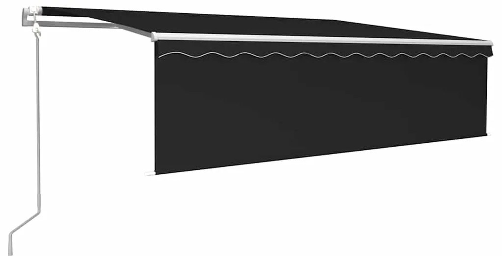 vidaXL Τέντα Αυτόματη με Σκίαστρο/LED/Αισθητήρα Ανέμου Ανθρακί 5x3 μ.