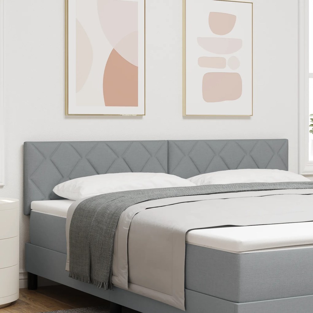 vidaXL Κεφαλάρι LED Σχέδιο Διαμαντιών Ανοιχτό Γκρι 180 εκ. Υφασμάτινο