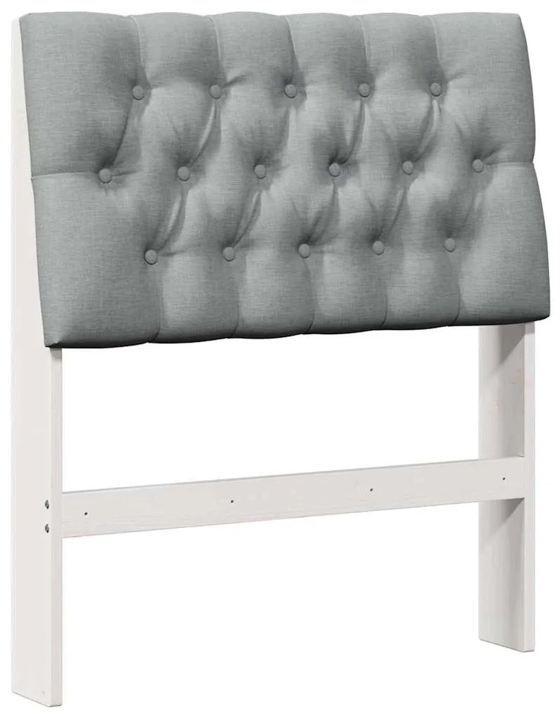 vidaXL Ταπετσαρισμένο κεφαλάρι Ανοιχτό γκρι 80 cm Στερεά ξυλεία πεύκου