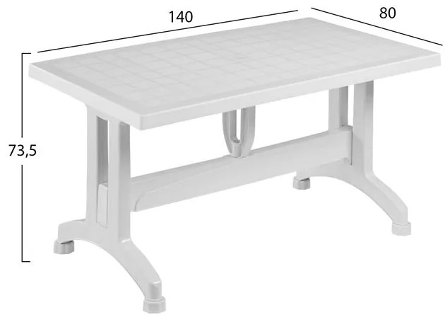 ΤΡΑΠΕΖΙ ΠΟΛΥΠΡΟΠΥΛΕΝΙΟΥ 140X80X73.5Yεκ.ΛΕΥΚΟ HM5738.01 - 0614981 - HM5738.01