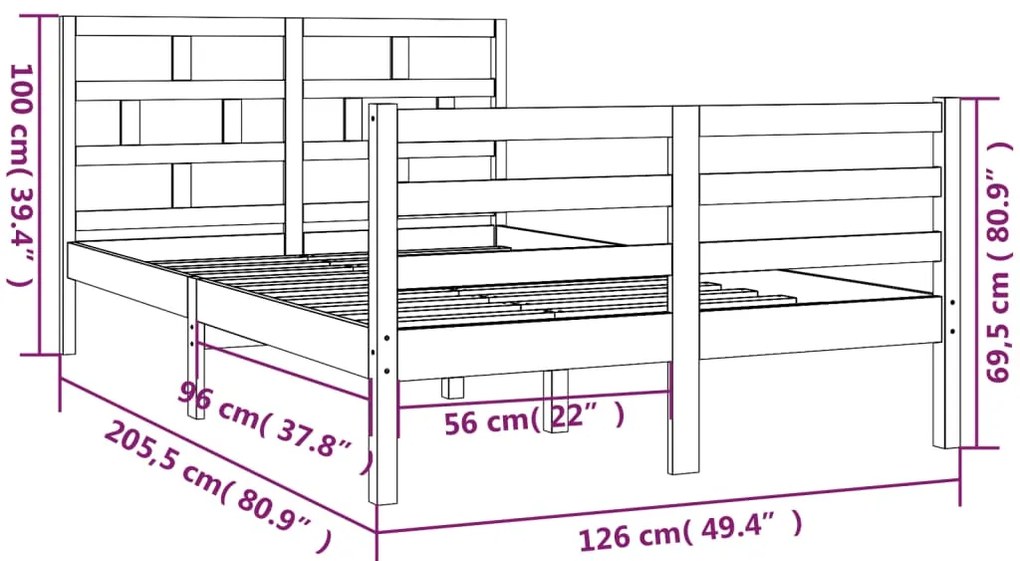 ΠΛΑΙΣΙΟ ΚΡΕΒΑΤΙΟΥ ΛΕΥΚΟ 120 X 200 ΕΚ. ΑΠΟ ΜΑΣΙΦ ΞΥΛΟ ΠΕΥΚΟΥ 3101279