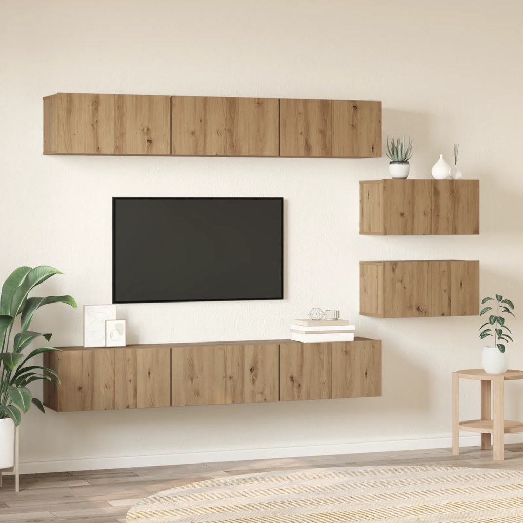 vidaXL Σετ επίπλου τηλεόρασης 8 pcs artisan δρυς 60 x 30 x 30.5 εκ.