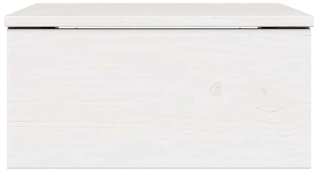 vidaXL Κομοδίνο με συρτάρι Λευκό 37 x 35 x 18.5 εκ Μασίφ ξύλο πεύκου
