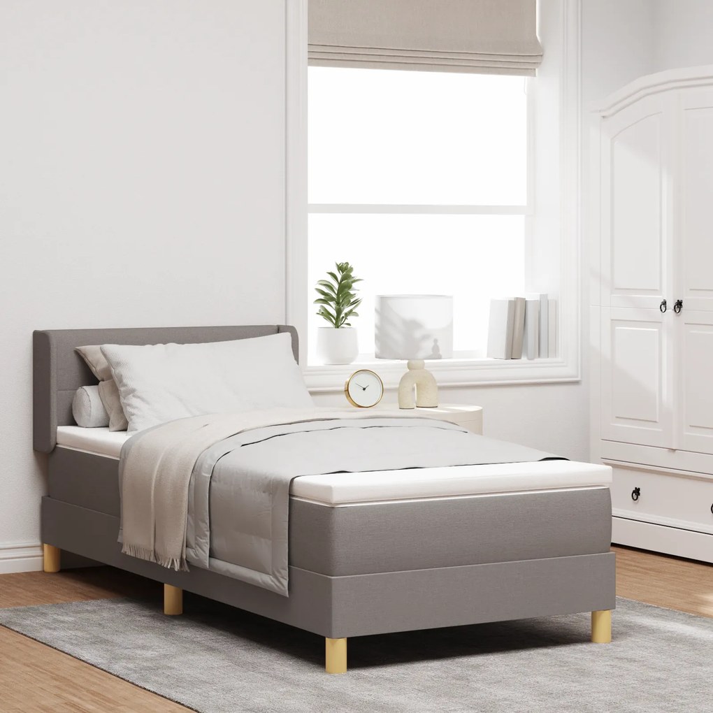 vidaXL Κρεβάτι Box Spring με στρώμα σε καφέ, 80 x 200 εκ., Υφασμα