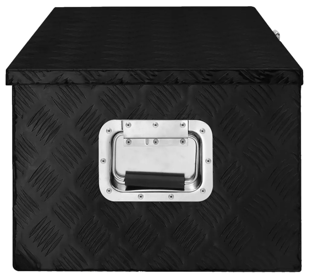 vidaXL Κουτί Αποθήκευσης Μαύρο 90x47x33,5 εκ. από Αλουμίνιο