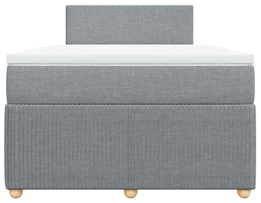 vidaXL Κρεβάτι Boxspring με Στρώμα Ανοιχτό Γκρι 120x190 εκ. Υφασμάτινο