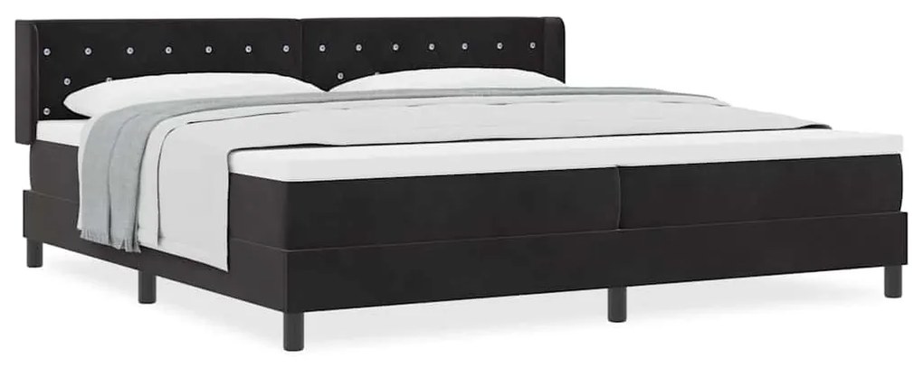 vidaXL Κρεβάτι με ελατήρια με στρώμα Μαύρο 200 x 200 cm Πολυεστέρας