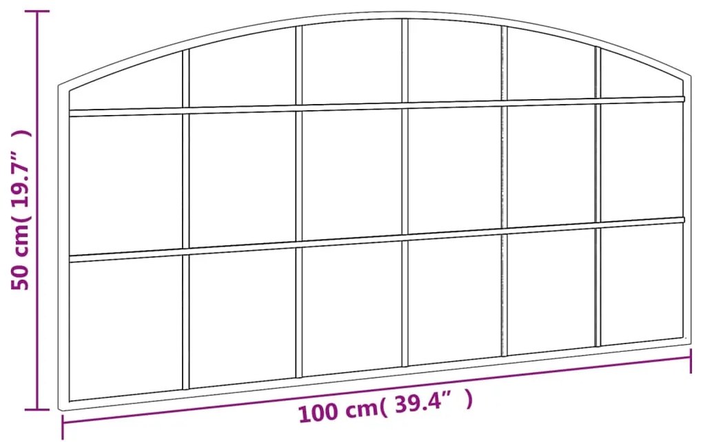 Καθρέφτης Τοίχου Αψίδα Μαύρος 100 x 50 εκ. από Σίδερο - Μαύρο