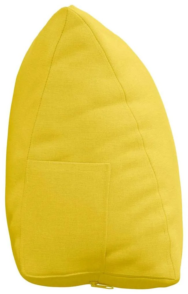 vidaXL Μαξιλάρι Πλάτης Απαλό Κίτρινο 45 x 20 x 35 εκ. ύφασμα