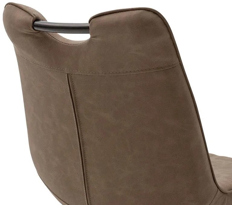 Καρέκλα Nely PU καφέ antique-μαύρο πόδι 47x61x85 εκ.