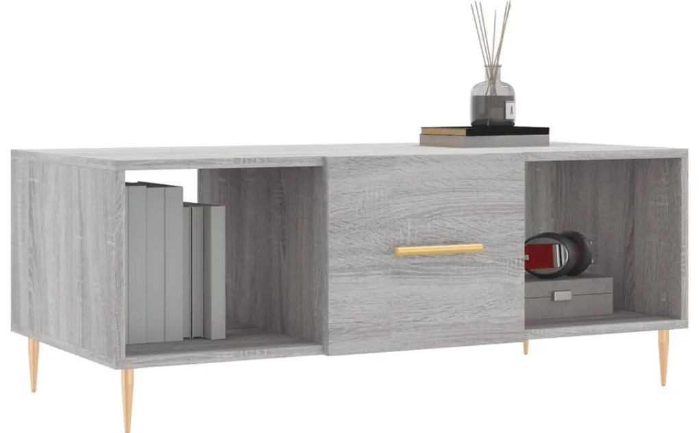 vidaXL Τραπεζάκι Σαλονιού Γκρι Sonoma 102x50x40 εκ. Επεξεργασμένο Ξύλο