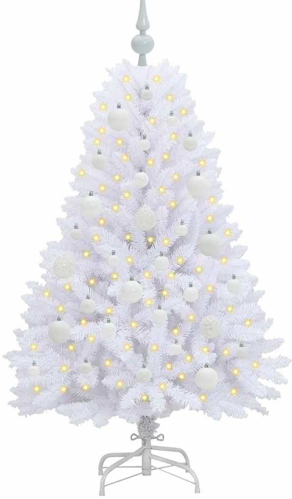 vidaXL Τεχνητό Χριστουγεννιάτικο Δέντρο με Άξονα με βάση Λευκό 120 cm