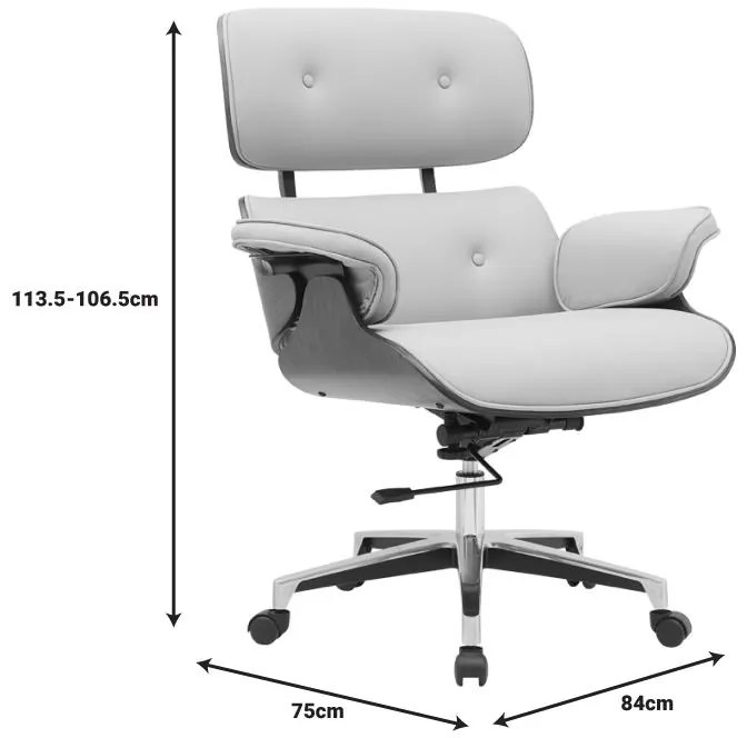 Καρέκλα γραφείου διευθυντή Kobane μπεζ pu-βάση χρωμίου 84x75x113.5εκ 84x75x113.5 εκ.