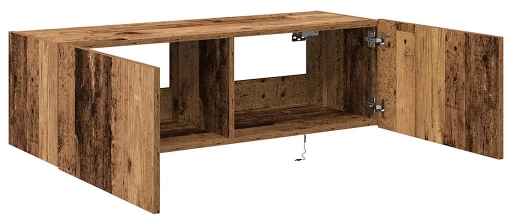 vidaXL Ντουλάπι Τηλεόρασης Τοίχου 2 pcs Παλιό Ξύλο 100 x 35 x 31 cm