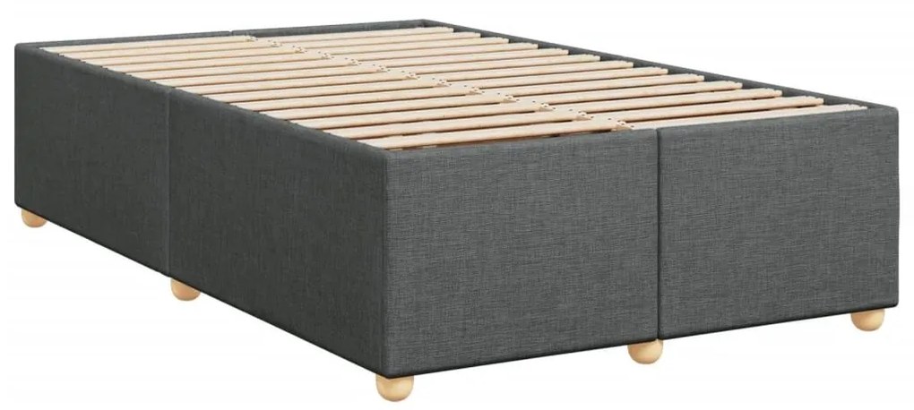 Κρεβάτι Boxspring με Στρώμα Σκούρο Γκρι 120x190 εκ Υφασμάτινο - Γκρι