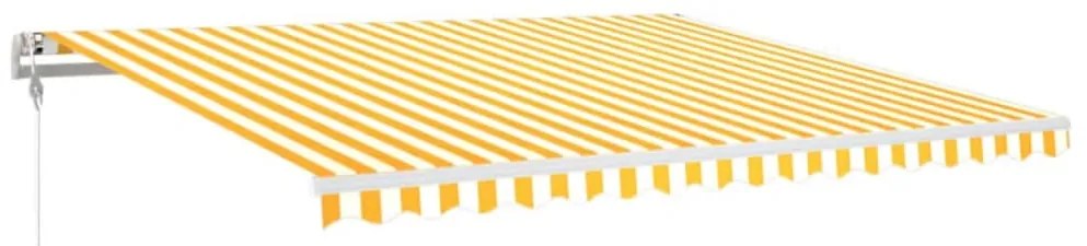 vidaXL Τέντα Συρόμενη Αυτόματη Κίτρινο / Λευκό 400 x 350 εκ.