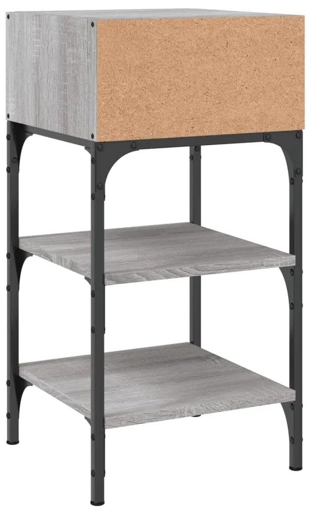 vidaXL Κομοδίνα 2 τεμ. Γκρι Sonoma 35x34,5x70 εκ. Επεξεργασμένο Ξύλο