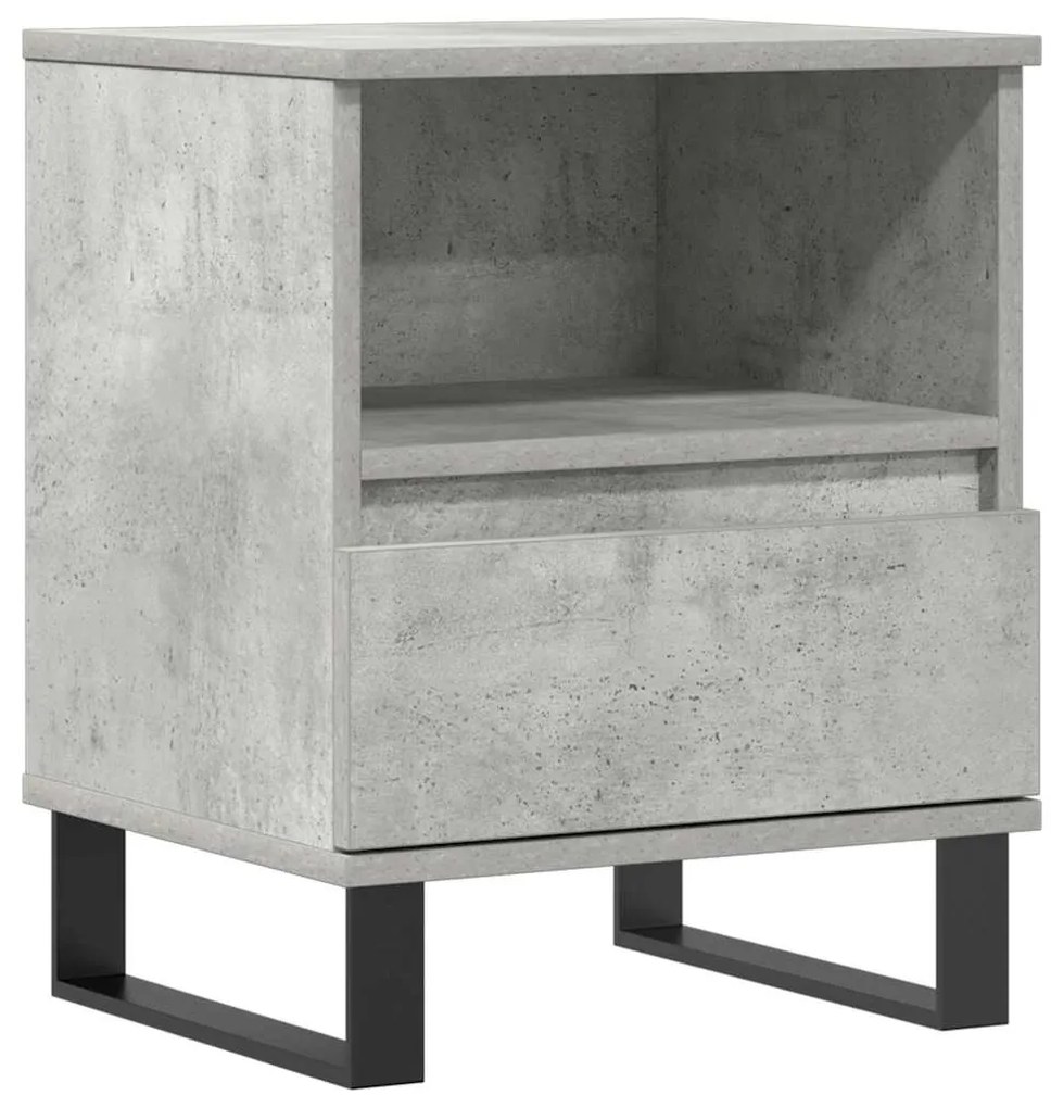 vidaXL Κομοδίνο Γκρι Σκυροδέματος 40 x 35 x 50 εκ. από Επεξεργ. Ξύλο
