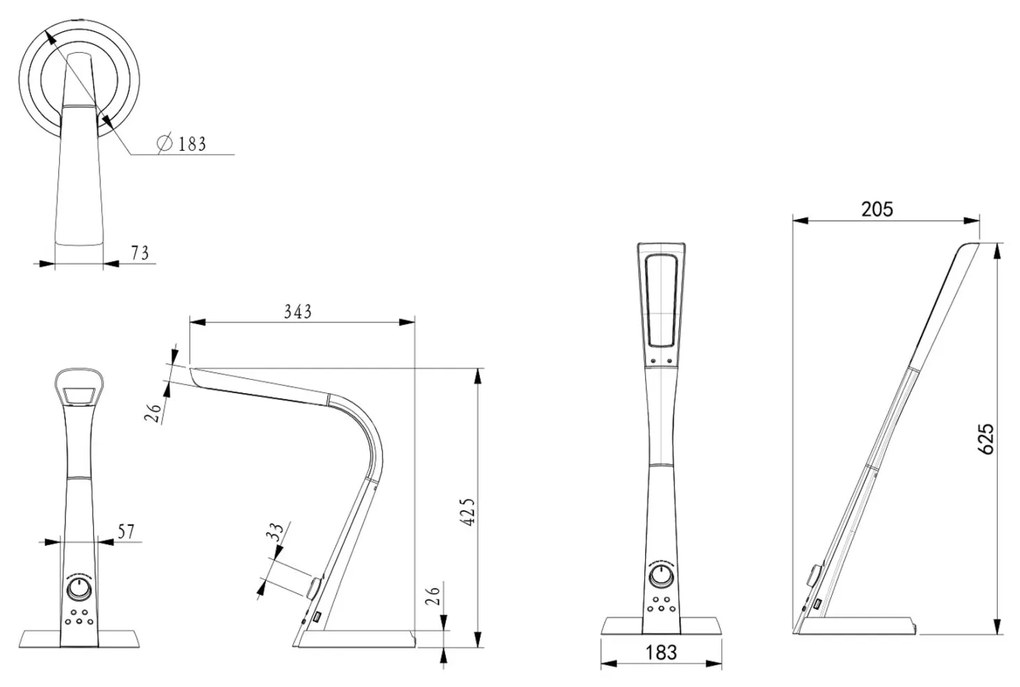 ΦΩΤΙΣΤΙΚΟ ΓΡΑΦΕΙΟΥ LED BLAIN PRO  ΜΑΥΡΟ ΧΡΩΜΑ 34,3x18,3x42,5Υεκ.