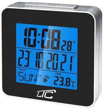 LTC ψηφιακό ρολόι LXSTP04C με ξυπνητήρι &amp; θερμόμετρο, επιτραπέζιο, μαύρο