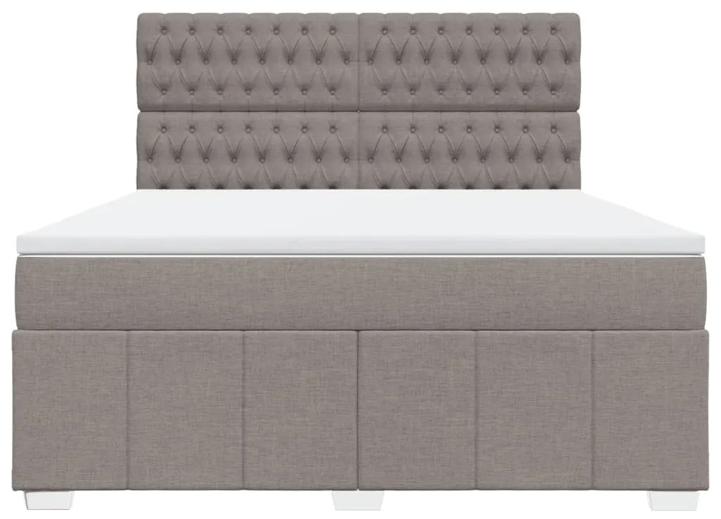 vidaXL Κρεβάτι Boxspring με Στρώμα Taupe 180x200 εκ. Υφασμάτινο