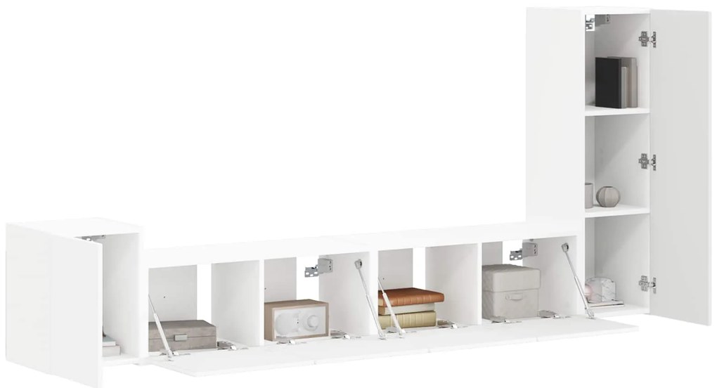 vidaXL Σετ επίπλου τηλεόρασης Επιτοίχιο 3 pcs Λευκό Επεξεργασμένο ξύλο