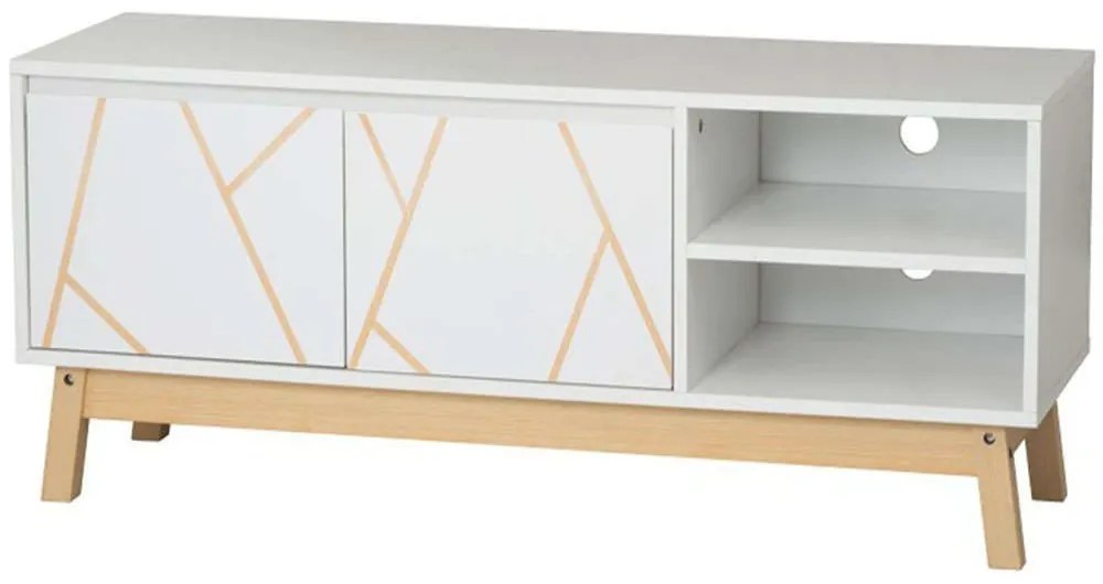 Έπιπλο Τηλεόρασης Aria 265-000002 120x38x47cm White-Natural