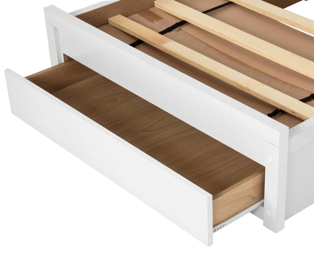 Κρεβάτι MELANY Μονό με 1 Συρτάρι Λευκό 90x190 εκ. 98x196x92.5 εκ.