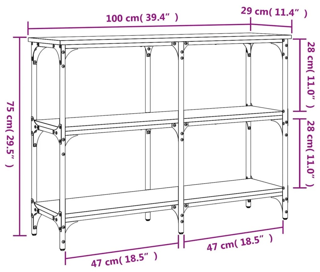 ΤΡΑΠΕΖΙ ΚΟΝΣΟΛΑ ΓΚΡΙ SONOMA 100X29X75 ΕΚ. ΕΠΕΞΕΡΓΑΣΜΕΝΟ ΞΥΛΟ 834103