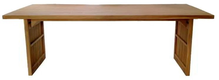 Τραπέζι Zibra pakoworld teak ξύλο σε φυσική απόχρωση 220x100x75εκ