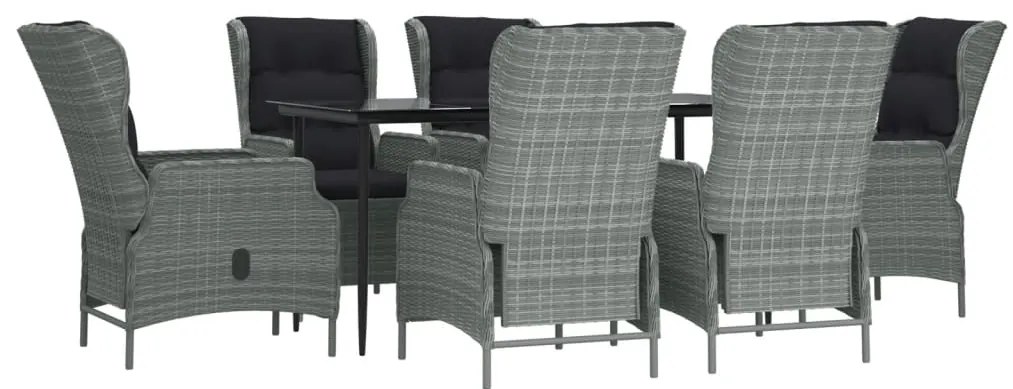vidaXL Σετ Τραπεζαρίας Κήπου 7 Τεμαχίων Αν. Γκρι από Συνθετικό Ρατάν