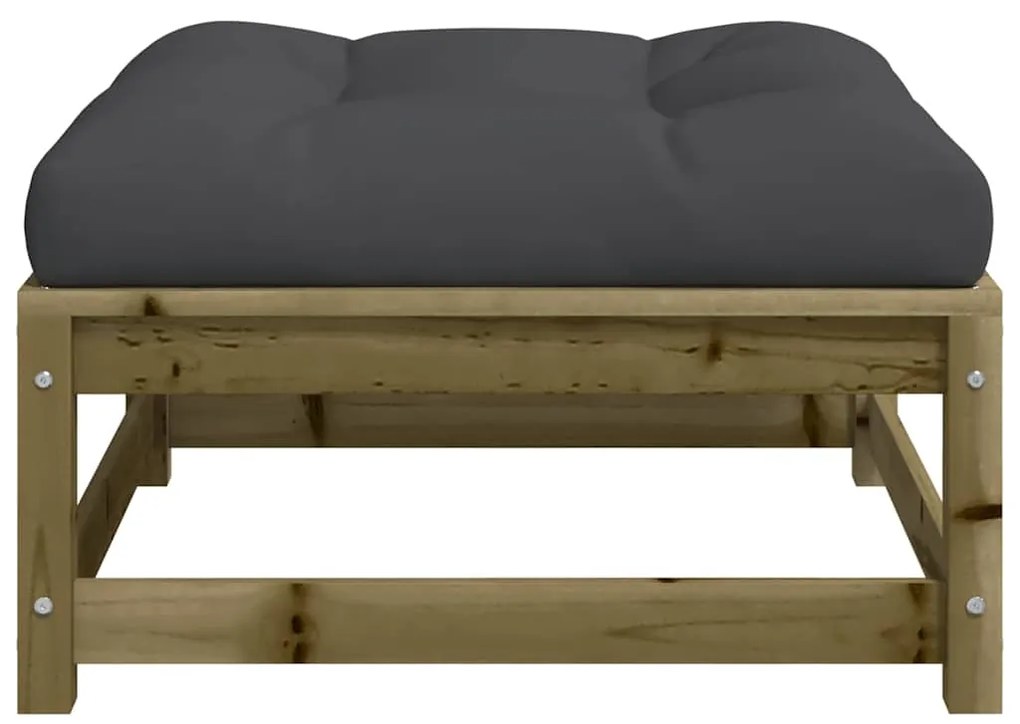 vidaXL Υποπόδια Κήπου με Μαξιλάρια 2 τεμ. από Εμποτισμένο Ξύλο Πεύκου