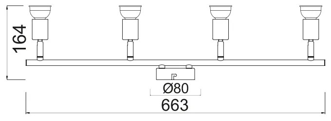 ΣΠΟΤ ΙΙΙΙ ΑΣΗΜΙ ΒΑΦΗΣ 4 Χ GU10 TRINITY - MC634SL4 - MC634SL4