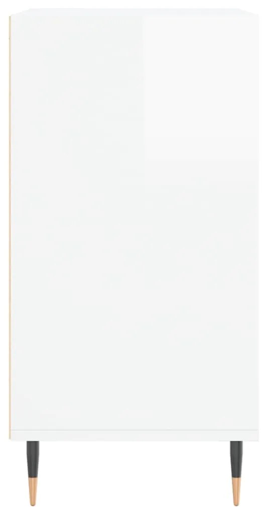 vidaXL Ραφιέρα Γυαλιστερή Λευκή 57 x 35 x 70 εκ. από Επεξεργ. Ξύλο