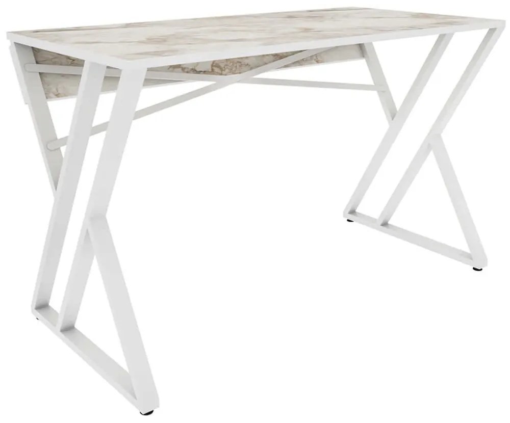Γραφείο Gyza 322RTC1305 120x60x75cm Marble Effect White