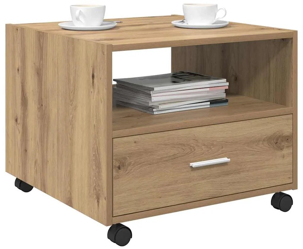 vidaXL Τραπεζάκι σαλονιού with Drawer artisan δρυς 55 x 55 x 45 cm