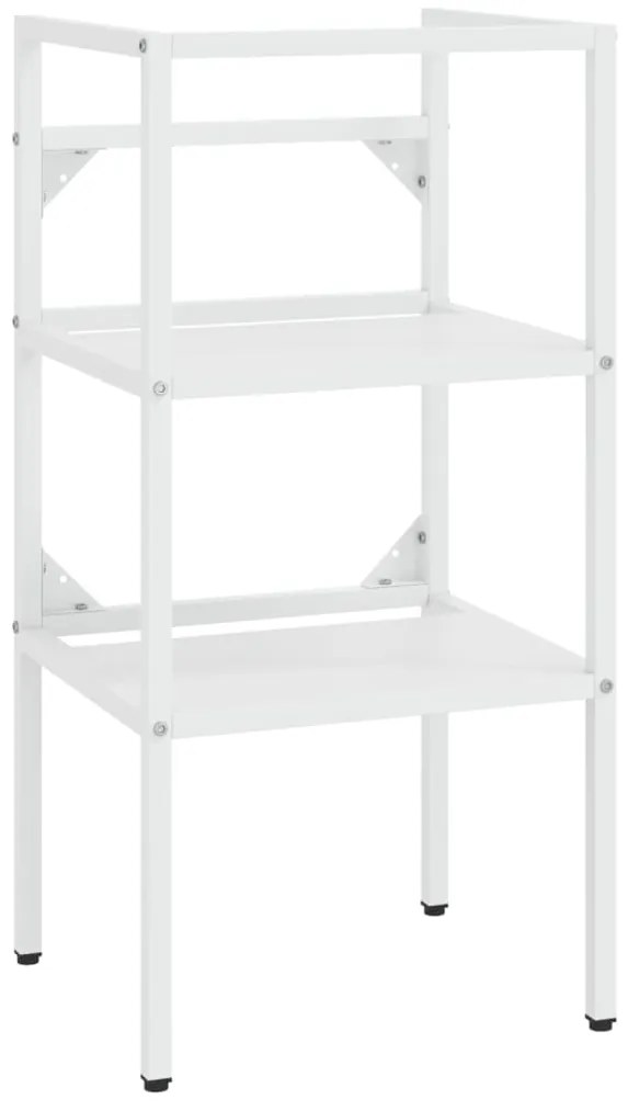 vidaXL Σκελετός Νιπτήρα Μπάνιου με Εντοιχισμένο Νιπτήρα Λευκό Σίδερο