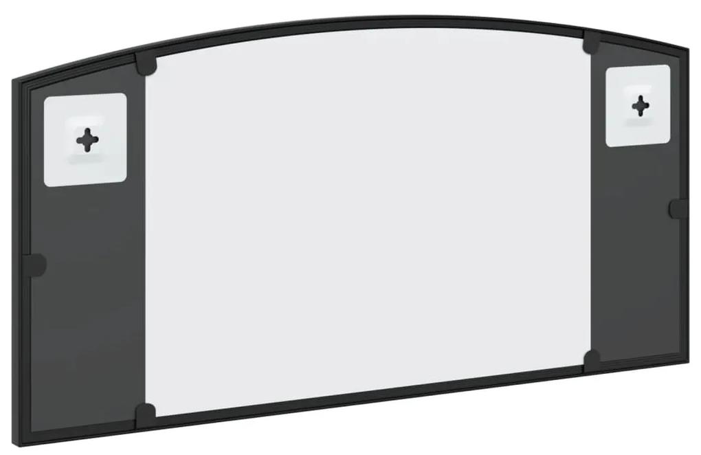 vidaXL Καθρέφτης Τοίχου Αψίδα Μαύρος 60x30 εκ. από Σίδερο