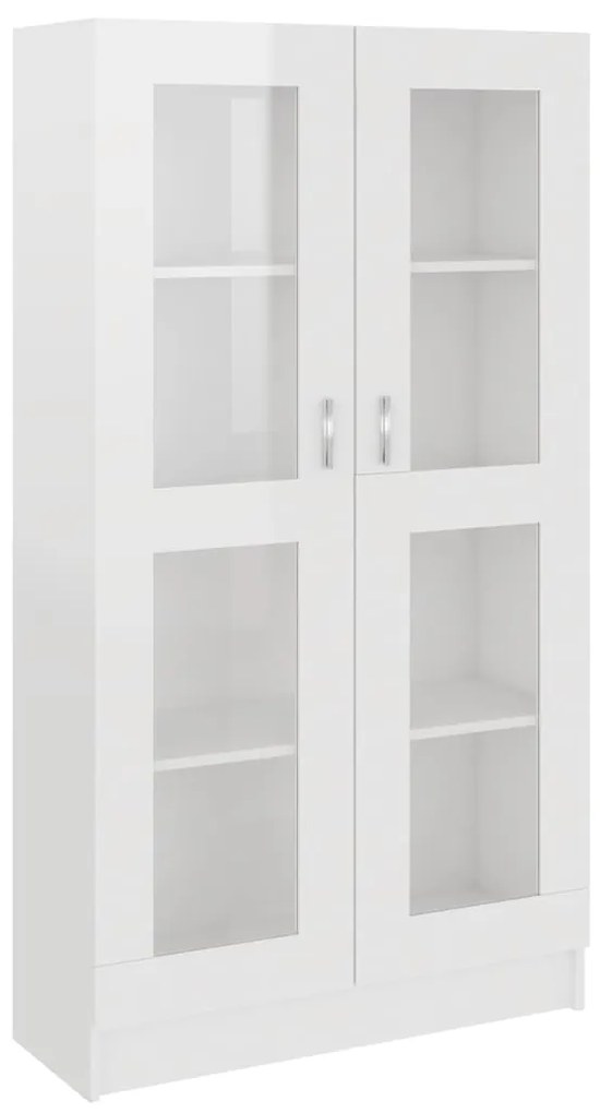 vidaXL Βιτρίνα Γυαλιστερό Λευκό 82,5 x 30,5 x 150 εκ. Επεξ. Ξύλο