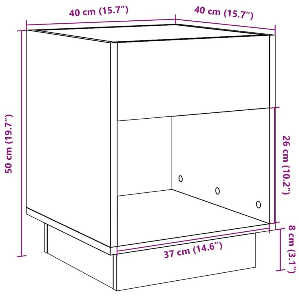 Τραπεζάκι Σαλονιού Άπειρο Φως LED Καφέ Δρυς 40x40x50 εκ. - Καφέ