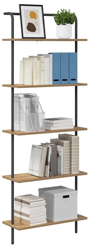 vidaXL Ράφι Βιβλίων artisan δρυς 60 x 24 x 168 εκ. Επεξεργασμένο ξύλο