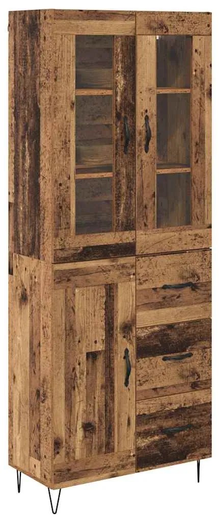 vidaXL Highboard Παλιό Ξύλο 69,5 x 34 x 90 εκ. Επεξεργασμένο ξύλο
