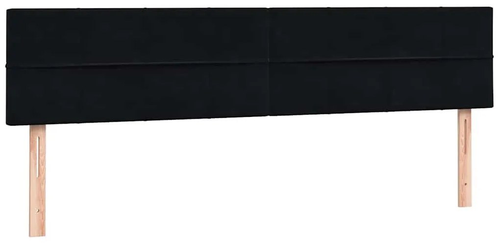 vidaXL Κρεβάτι Boxspring με Στρώμα Μαύρο 180x210 εκ. Βελούδινο