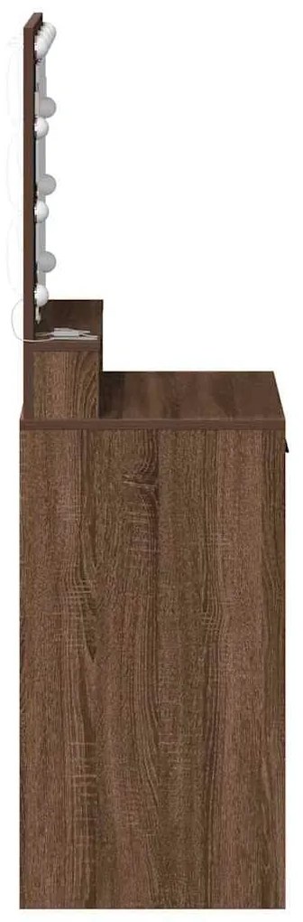 vidaXL Κομοδίνο με ράφι Καφέ δρυς 50 x 41 x 135 εκ Επεξεργασμένο ξύλο
