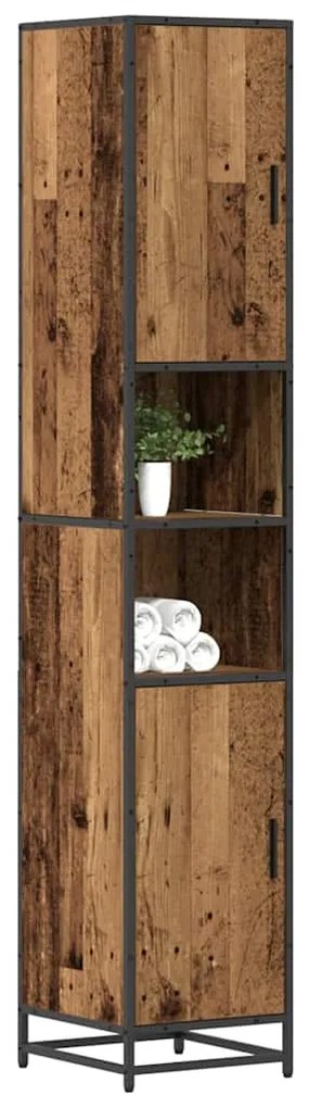 vidaXL Ντουλάπι Μπάνιου με ράφι Παλαιό ξύλο 35 x 37.5 x 188.5 εκατοστά