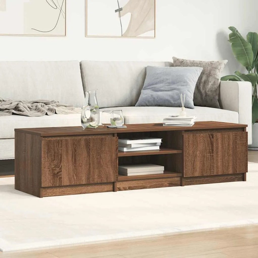 vidaXL Έπιπλο Τηλεόρασης Καφέ Δρυς 140x40x35,5 εκ. από Επεξεργ. Ξύλο