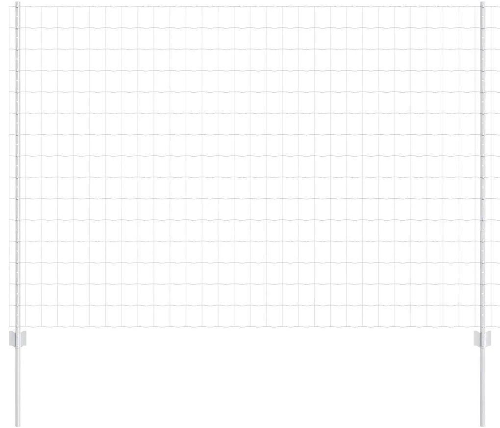 Τείχος και Πόστ Ασημί 1,5 x 10 m Ατσάλι