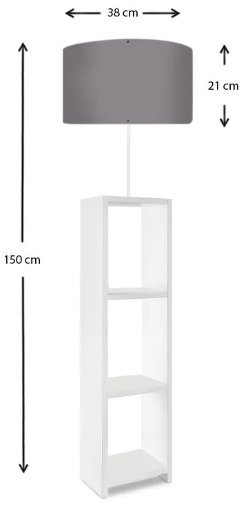 Φωτιστικό δαπέδου Loyd Megapap υφασμάτινο/Pvc/MDF χρώμα λευκό 38x38x150εκ. - GP029-0088,3